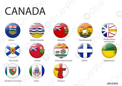All Flags Of Regions Of Canada Stock Vector 5147635 Crushpixel