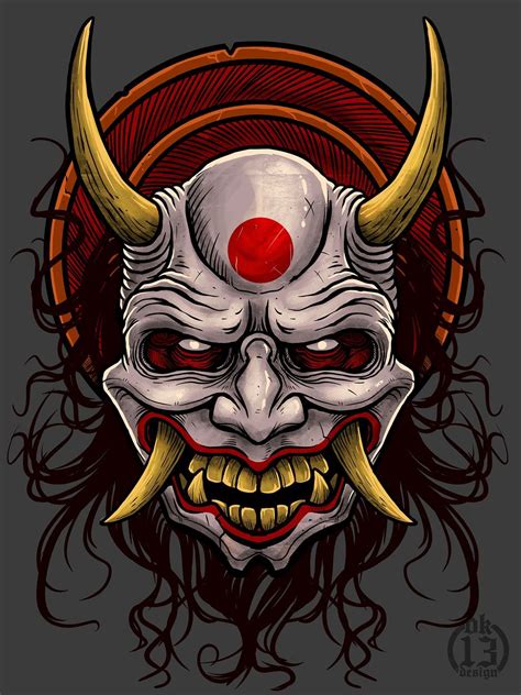 Oni By Dk13design On Deviantart Samurai Art Japanese Demon Mask