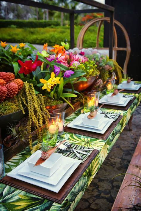 How To Tropical Table Decor Bespoke Bride Wedding Blog Tropical