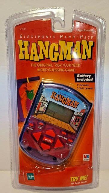 Hangman Electronic Handheld Game 1999 Milton Bradley Hasbro 04632 For