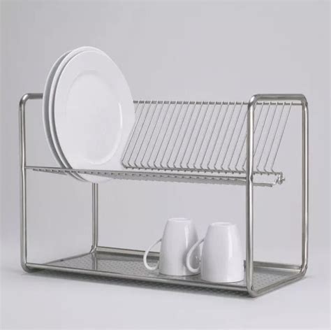 You could apply a similar. IKEA ORDNING Dish drainer Stainless Steel Drying Rack ...