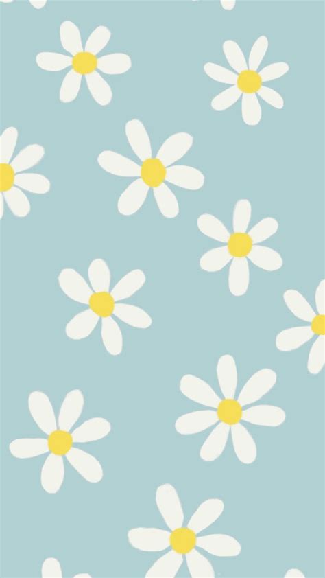 Daisy Design Minimal Wallpaper Flower Design Aesthetic Background