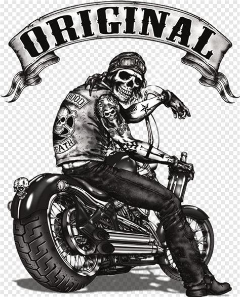 biker skull biker png download bike art skull drawing harley davidson artwork