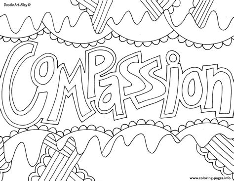 Compassion Word Coloring Pages Printable