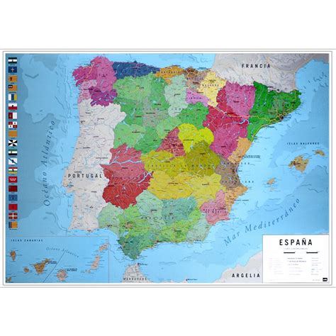 Mapa De España Físico Político Map Of Spain Posters Buy Now In The