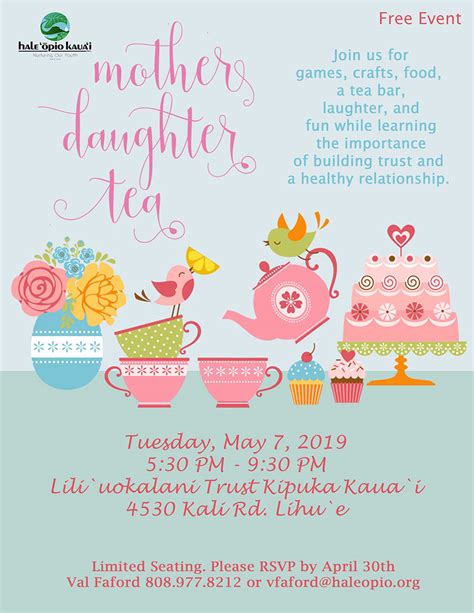 Mother Daughter Tea May 7 2019 Hale ‘Ōpio Kaua‘i Inc