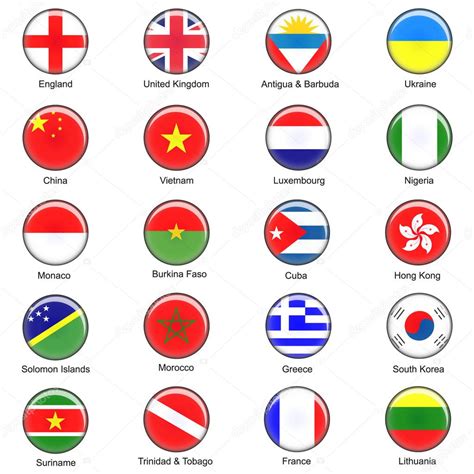 Vector World Flag Buttons — Stock Vector © Paulstringer 13501375