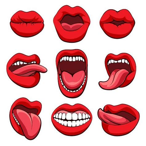 Mouths Expressions Set Mouth Drawing Pop Art Lips Lip Wallpaper