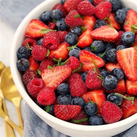 Fresh strawberry pie cookie cups. Mixed Berry Fruit Salad with Mint - Chef Not Required ...