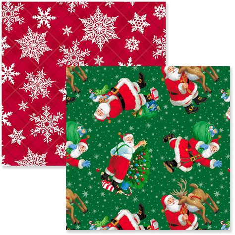 santa claus snowflakes christmas wrapping paper rolls pack of 2 wrapping paper hallmark
