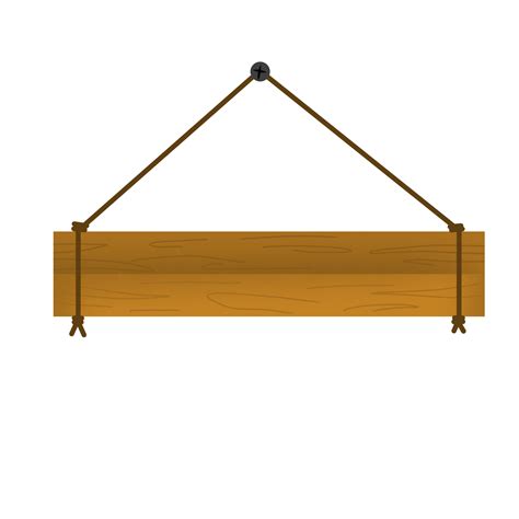 Wooden Board Sign Hanging On A Rope 22417116 Png