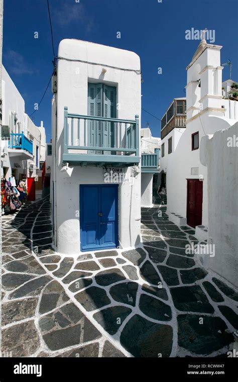 Typical Architecture Old Town Mykonos Greece Europe Stock Photo Alamy