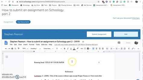 If you cannot see the submit assignment link, your instructor may want you to submit your. Submitting Assignments on Schoology - YouTube