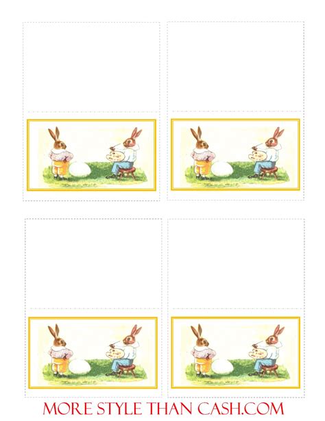 Easter bunny template source : Printable Easter Place Card Bunny Artist
