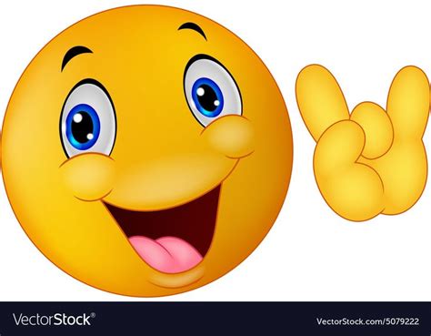 Emoticon Smiley Giving Hand Sign Royalty Free Vector Image Smiley