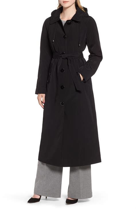 Lyst London Fog Long Trench Coat With Detachable Hood And Liner In Black