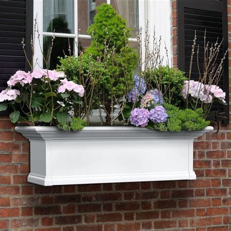 Mayne Yorkshire 12 In X 36 In Vinyl Window Box 4823w The Home Depot