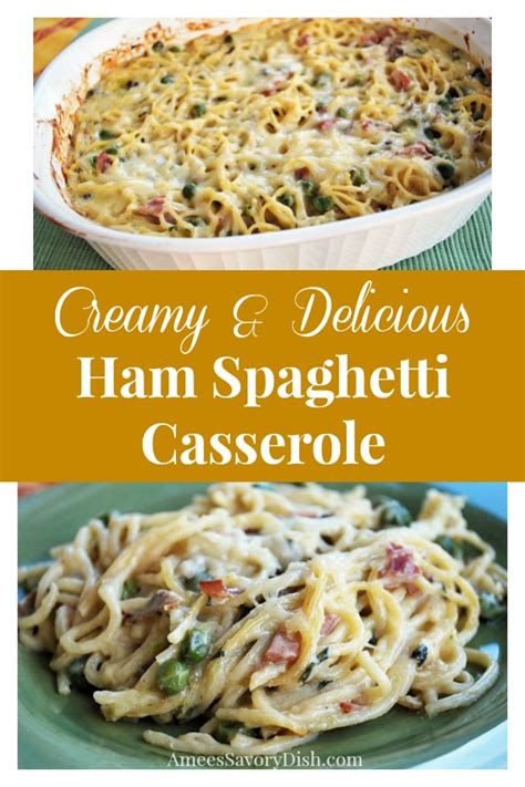 Melt butter and add to 1 package pepperidge farm herb stuffing mix. Creamy Ham and Spaghetti Casserole - Amee's Savory Dish