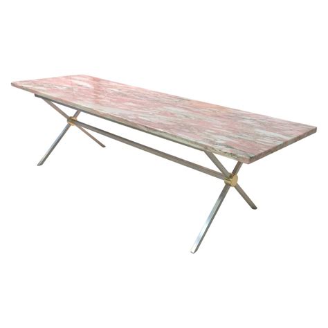 These commercial stainless steel tables are constructed of heavy duty stainless steel and are nsf approved for commercial use. Long Stainless Steel and Brass X-Base Cocktail Table with ...