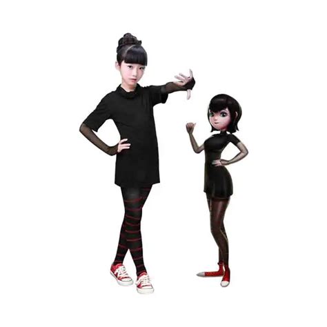 Hot Cartoon Hotel Transylvania Mavis Cosplay Costume Fancy Girls Black Cape Coat Halloween