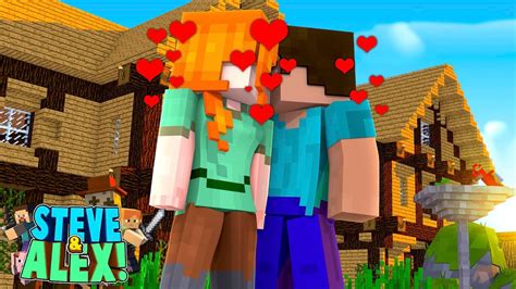 Minecraft Life Of Alex And Steve The First Kiss Minecraft Roleplay Youtube