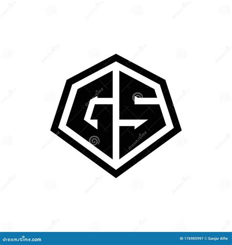 Gs Monogram Logo With Hexagon Shape And Line Rounded Style Design