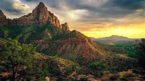 Nature Landscape Photography Sunset Mountains Dusk In Zion