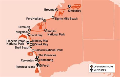 A Map Showing The Locations Of Australias Most Popular Attractions And