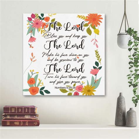 numbers 6 24 26 the lord bless you and keep you scripture wall art canvas teehall