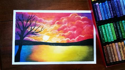 Oil Pastel Drawing For Beginnershow To Draw A Super Beautiful Scenery