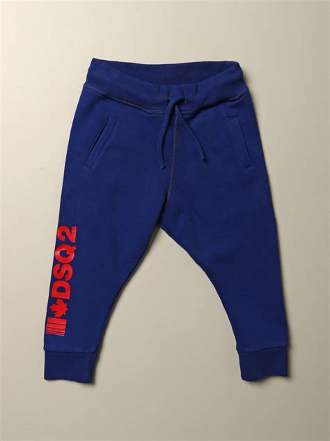 Dsquared2 Junior Outlet Jogging Trousers With Logo Blue Pants