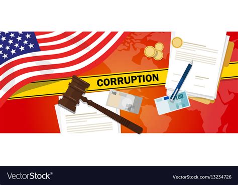 Usa United States Of America Fights Corruption Vector Image