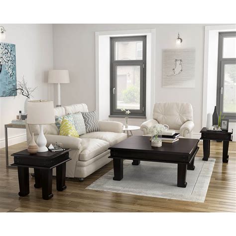 Accent your living room with a coffee, console, sofa or end table. Silverton Solid Wood 3 Piece Square Coffee Table Set