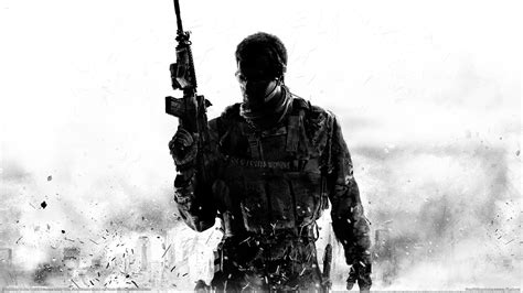 Wallpaper Call Of Duty Modern Warfare Cod Soldier Bw Hd Wallpaperforu