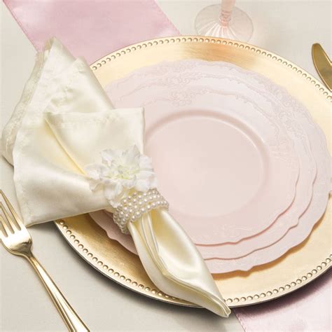 plates disposable plastic wedding weddings dinner fancy pink elegant u0026 end budget dinnerware catering showers discount cost holiday low save