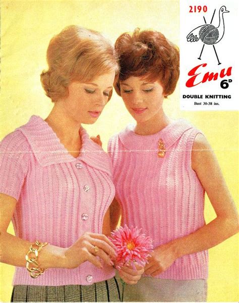 Pdf 1960s Emu Ladies Fitted Sweaters Knitting Pattern Kitsch Grace