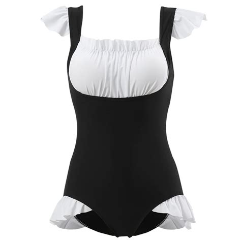 2022 Japanese Sukumizu Hot Sale Cosplay Sexy Costumes Swimwear Maid Classical Ruffle Edge Outfit