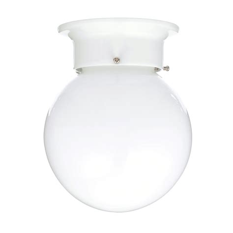 Mainstays 6" 1-Light Globe Flush-Mount Ceiling Light, White - Walmart.com