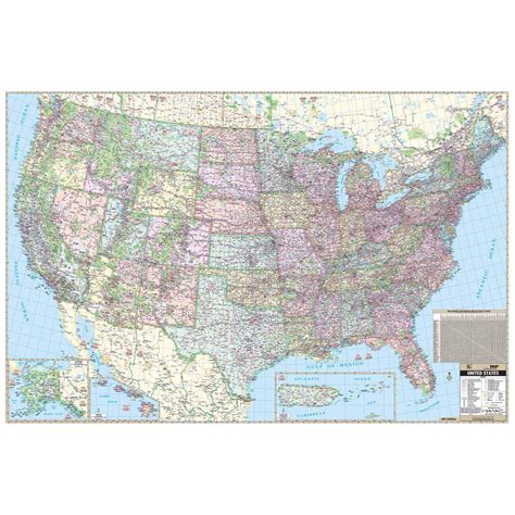 This Antique Style Usa Wall Map By National Geographic Maps Combines