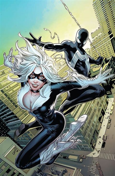 Symbiote Spider Man And Black Cat In 2022 Black Cat Marvel Marvel