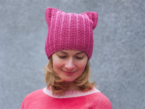 Pink Pussyhat Women Pussycat Hat Pink Pussycat Hat Knit Pussy Etsy