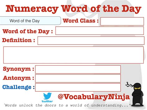 Vocabulary Ninja On Twitter Diy Word Of The Day