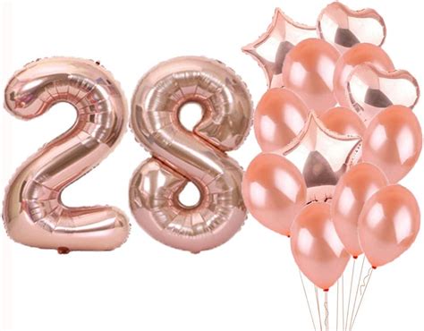 Sweet 28th Birthday Decorations Party Suppliesrose Gold Number 28