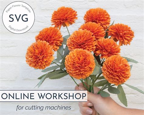 Paper Marigold Flower SVG Online Workshop for Cricut and - Etsy France