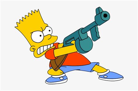 Share This Image Simpsons Bart With A Gun Transparent Png 648x460