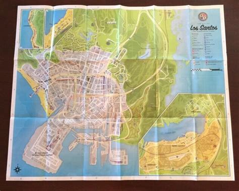 Xbox 360 Ps3 Gta Grand Theft Auto 5 V Los Santos Map Only Ships Today