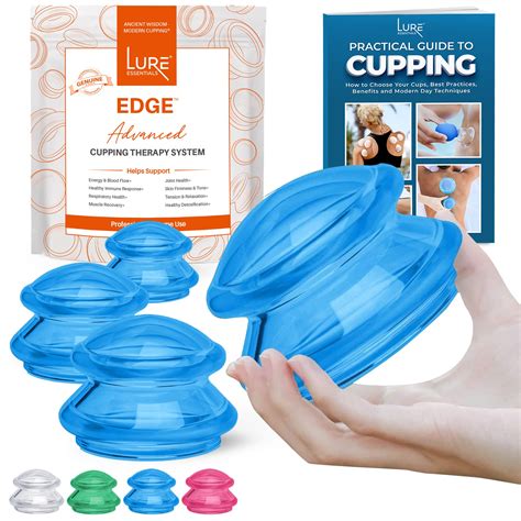 Buy Lure Essentials Edge Cupping Set Ultra Clear Blue Silicone Cupping Therapy Set For