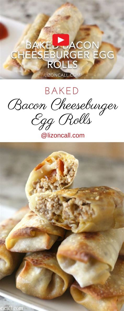 These Baked Bacon Cheeseburger Egg Rolls Are A Great Game Day Appetizer