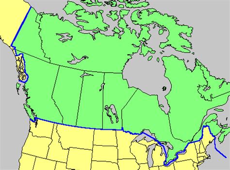 Map Us And Canada Border - Direct Map