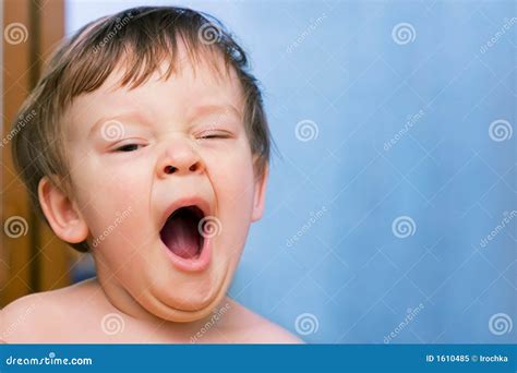 Little Boy Yawning Stock Image Image Of Tired Funny 1610485